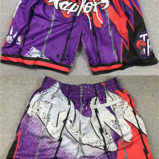 Men's Toronto Raptors Purple Red Mitchell&Ness Shorts (Run Small)