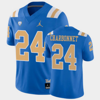 Men's UCLA Bruins #24 Zach Charbonnet Blue Game Stitched Jersey