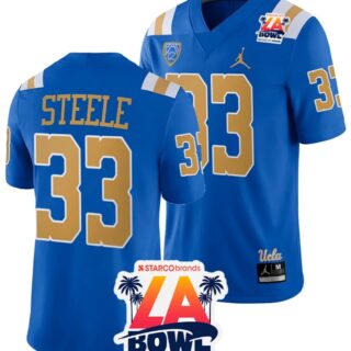 Men's UCLA Bruins #33 Carson Steele Blue 2023 LA Bowl College Stitched Football Jersey