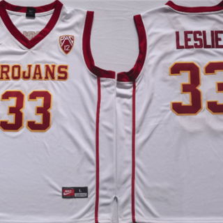 Men's USC Trojans #33 Lisa Leslie White Stitched Jersey