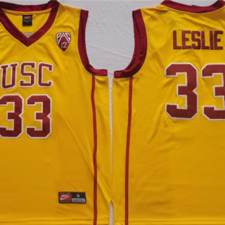 Men's USC Trojans #33 Lisa Leslie Yellow Stitched Jersey