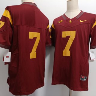 Men's USC Trojans #7 Miller Moss 2023 F.U.S.E. Red No Name Stitched Jersey