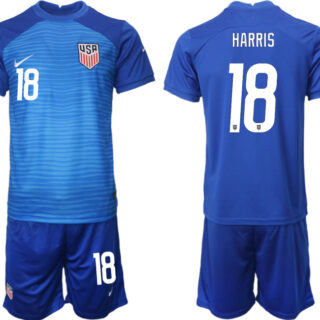 Men's United States #18 Harris Blue Soccer Jersey Suit