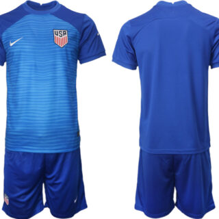 Men's United States Blank Blue AwaySoccer Jersey Suit