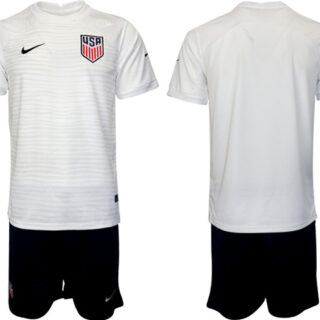 Men's United States Blank White Home Soccer Jersey Suit