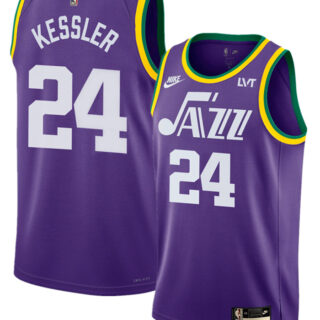 Men's Utah Jazz #24 Walker Kessler Purple 2023 Classic Edition Stitched Basketball Jersey