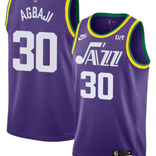 Men's Utah Jazz #30 Ochai Agbaji Purple 2023 Classic Edition Stitched Basketball Jersey