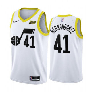 Men's Utah Jazz #41 Juancho Hernangomez 2022 23 White Association Edition Stitched Basketball Jersey