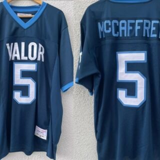 Men's Valor Academy High School #5 Christian Mccaffrey Navy Stitched Football Jersey