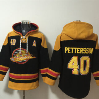 Men's Vancouver Canucks #40 Elias Pettersson Green Ageless Must-Have Lace-Up Pullover Hoodie