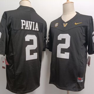Men's Vanderbilt Commodores #2 Diego Pavia Black 2024 F.U.S.E. Vapor Limited Stitched Football Jersey
