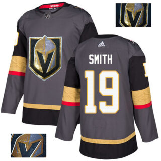Men's Vegas Golden Knights #19 Reilly Smith Adidas Gray Authentic Fashion Gold NHL Jersey