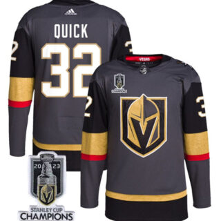 Men's Vegas Golden Knights #32 Jonathan Quick Grey 2023 Stanley Cup Champions Stitched Jersey