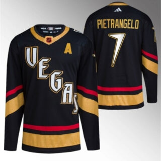 Men's Vegas Golden Knights #7 Alex Pietrangelo Black 2022-23 Reverse Retro Stitched Jersey