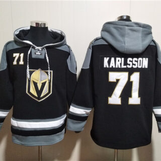 Men's Vegas Golden Knights #71 William Karlsson Black Ageless Must-Have Lace-Up Pullover Hoodie