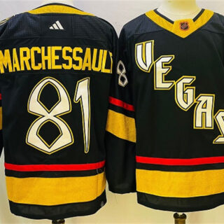 Men's Vegas Golden Knights #81 Jonathan Marchessault Black 2022-23 Reverse Retro Stitched Jersey