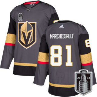Men's Vegas Golden Knights #81 Jonathan Marchessault Gray 2023 Stanley Cup Final Stitched Jersey