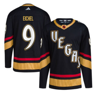 Men's Vegas Golden Knights #9 Jack Eichel Black 2022-23 Reverse Retro Stitched Jersey