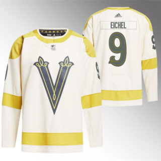 Men's Vegas Golden Knights #9 Jack Eichel Cream 2024 Winter Classic Breakaway Stitched Jersey