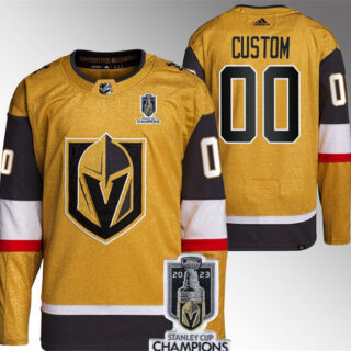 Men's Vegas Golden Knights Active Player Custom Gold 2023 Stanley Cup Champions Stitched Jersey