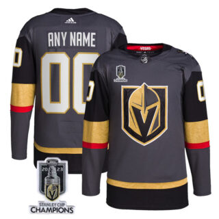 Men's Vegas Golden Knights Active Player Custom Grey 2023 Stanley Cup Champions Stitched Jersey