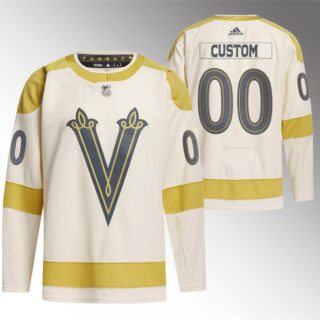 Men's Vegas Golden Knights Custom Cream 2024 Winter Classic Breakaway Stitched Jersey