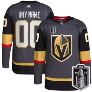 Men's Vegas Golden Knights Customized Gray 2023 Stanley Cup Final Stitched Jersey