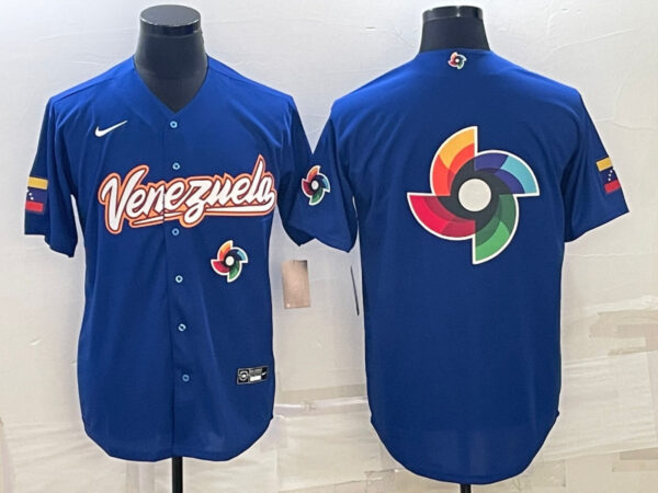 Men's Venezuela Baseball 2023 Royal World Baseball Big Logo With Patch Classic Stitched Jersey