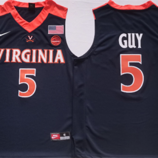 Men's Virginia Cavaliers #5 Kyle Joseph Guy Navy Stitched Jersey