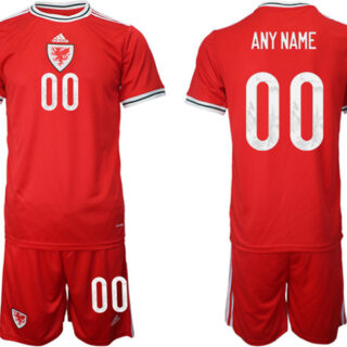 Men's Wales Custom Red Home Soccer Jersey Suit