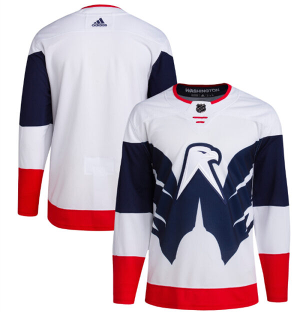 Men's Washington Capitals Blank White Navy Stadium Series Stitched Jersey