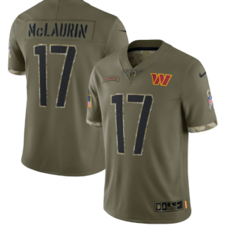 Men's Washington Commanders #17 Terry McLaurin Olive 2022 Salute To Service Limited Stitched Jersey