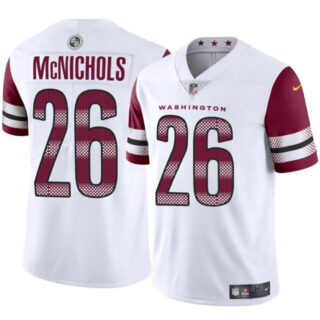 Men's Washington Commanders #26 Jeremy McNichols White 2024 Vapor Limited Stitched Football Jersey