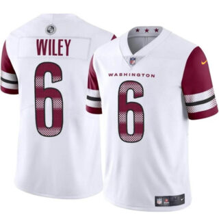 Men's Washington Commanders #6 Michael Wiley White 2024 Vapor Limited Stitched Football Jersey