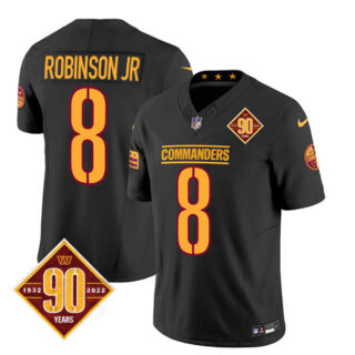 Men's Washington Commanders #8 Brian Robinson Black 2023 F.U.S.E. 90th Anniversary Vapor Limited Stitched Football Jersey