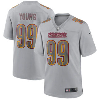 Men's Washington Commanders #99 Chase Young Grey Atmosphere Fashion Stitched Game Jersey
