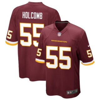 Men's Washington Football Team #55 Cole Holcomb Red Game Jersey
