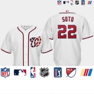 Men's Washington Nationals #22 Juan Soto White Cool Base Alternate Jersey