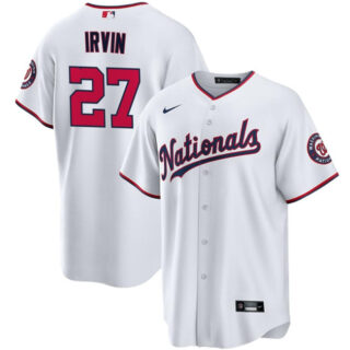 Men's Washington Nationals #27 Jake Irvin White Cool Base Stitched Baseball Jersey