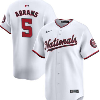 Men's Washington Nationals #5 CJ Abrams White 2024 Home Limited Stitched Baseball Jersey