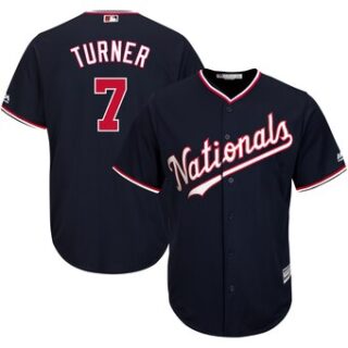 Men's Washington Nationals #7 Trea Turner Navy Alternate Official Cool Base Jersey