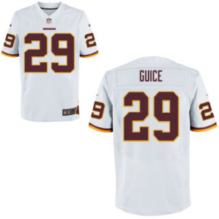 Men's Washington Redskins #29 Guice White Elite Jersey