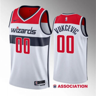 Men's Washington Wizards #00 Tristan Vukcevic White 2023 Draft Association Edition Stitched Jersey