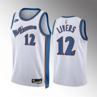 Men's Washington Wizards #12 Isaiah Livers White Classic Edition Stitched Basketball Jersey