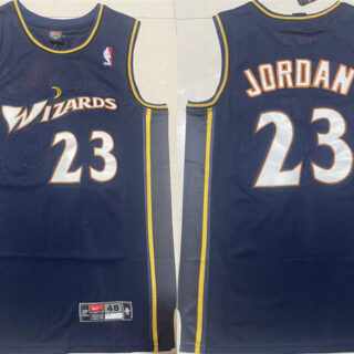Men's Washington Wizards #23 Michael Jordan Navy Throwback Stitched Jersey