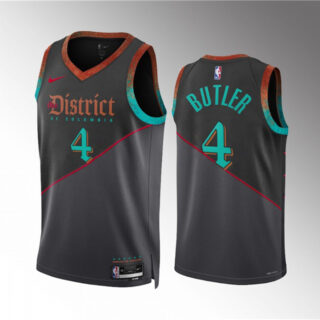 Men's Washington Wizards #4 Jared Butler Black 2023 24 City Edition Stitched Basketball Jersey