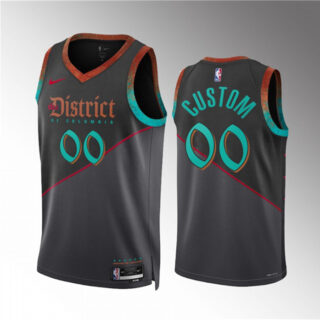 Men's Washington Wizards Active Player Custom Black 2023 24 City Edition Stitched Basketball Jersey