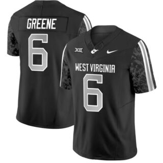 Men's West Virginia Mountaineers #6 Garrett Greene Black F.U.S.E. Stitched Jersey