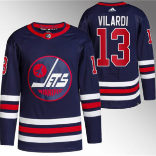Men's Winnipeg Jets #13 Gabriel Vilardi 2021 22 Navy Stitched Jersey