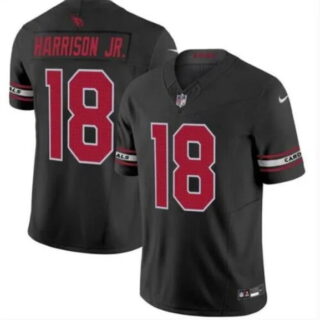 Men's Arizona Cardinals #18 Marvin Harrison Jr Black 2024 F.U.S.E. Vapor Limited Stitched Jersey